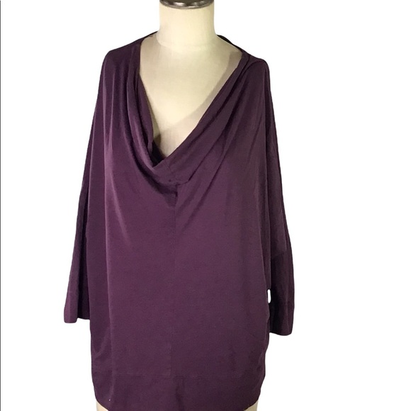 Lands End Maroon Cowl Neck Top, 1X , EUC - Picture 1 of 3
